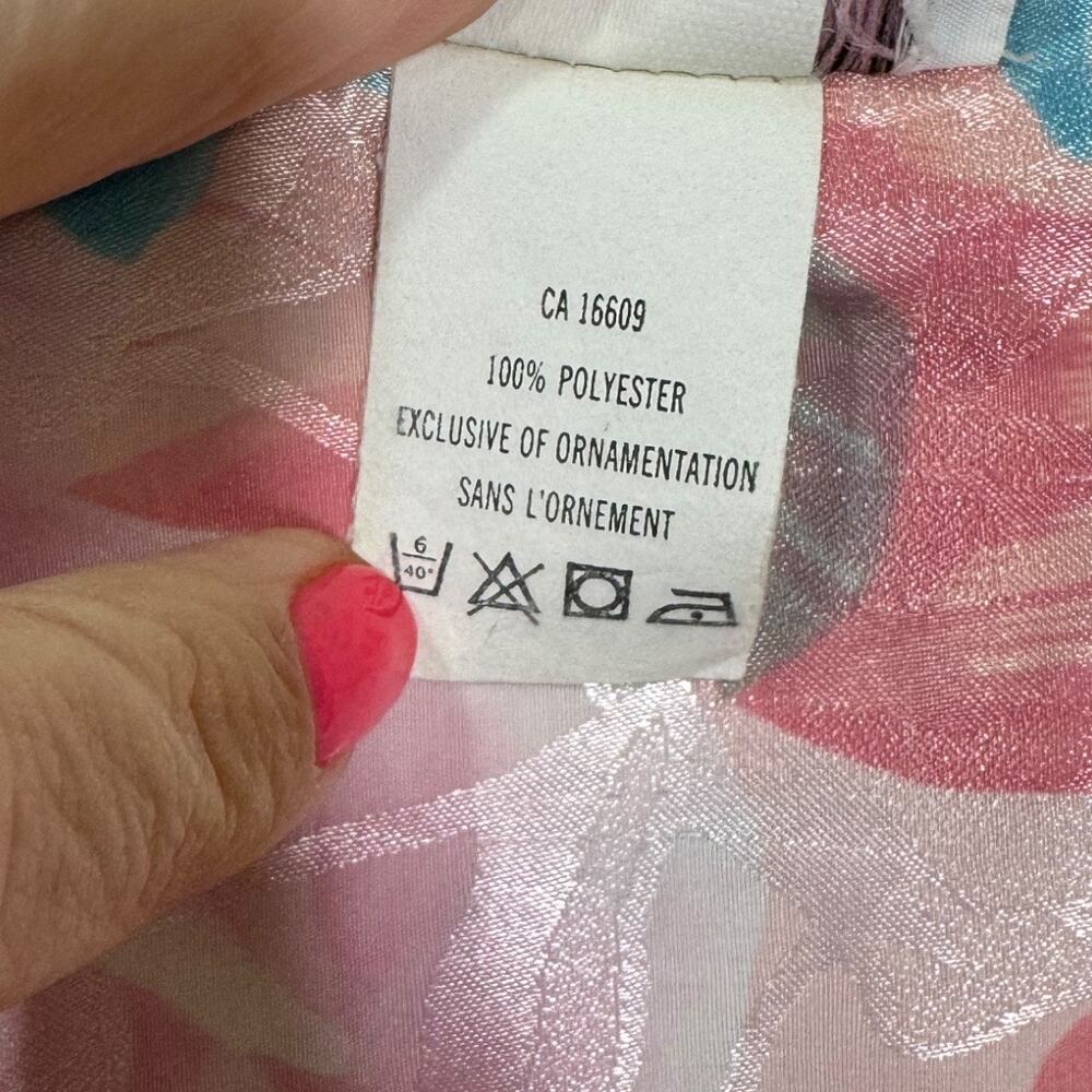 Vintage Barbizon At Home Caftan Mumu Floral Nightgown Petite Small Pink Maxi - Picture 8 of 11
